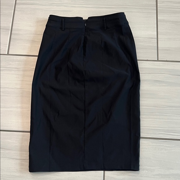 NWT Kate Kasin High-Waisted Stretch Pencil Skirt with Slit Black Size Small - Picture 5 of 8